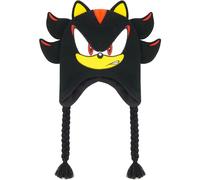 Shadow The Hedgehog - Gorro de Punto Peruano de Invierno con Orejas y borlas 3D, Color Negro, Talla única, Negro -, Talla única