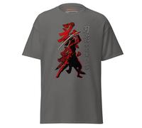 Shadow Warrior - Camiseta estética japonesa Samurai Shinobi para jugadores, diseño inspirado en Japón feudal para los fanáticos del universo Shadow Creed, gris oscuro, S