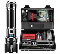 Shadowhawk Linternas LED Alta Potencia 500000 Lúmenes, Linterna LED Recargable USB Táctica Militar Potente, XHP70.2 Linterna a Pilas, IPX67 Impermeable 5 Modos Portátil Linternas