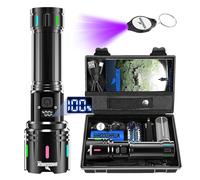 Shadowhawk Linternas LED Alta Potencia, 1,000,000 Lúmenes Linterna Recargable XHM90.2 Linterna Potente, Táctica Militar Linternas Largo Alcance,Impermeable Flashlight para Emergencias Camping Regalo