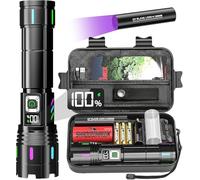 Shadowhawk Linternas Led Alta Potencia,1,000,000 Lúmenes XHM90.2 30W Linterna Led Recargable, Pantalla LCD Potente Lanterna Tactica Militar, USB Flashlight Largo Alcance Para Camping Emergencia Regalo