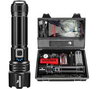 Shadowhawk Linternas LED Alta Potencia 20000 Lúmenes, Linterna LED Recargable USB Táctica Militar Potente, XHP70.2 Linterna a Pilas, IPX67 Impermeable 5 Modos Portátil Linternas