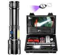 Shadowhawk Linternas LED Alta Potencia Recargable 1000000 Lúmenes - 30W XHM90.2 Linterna Potente Pilas 7 Modos con luz COB & USB Largo Alcance Tactica Militar, IP67 Flashlight para Emergencia Camping
