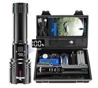 Shadowhawk Taschenlampe LED Aufladbar 500000 Lumen, Extrem Hell XHM90.2, Starke Taktische Batteriebetriebene Taschenlampe, Wasserdicht für Outdoor Notfälle