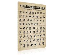 Shadowhunters - Carteles de símbolos The Mortal Instruments - Letreros metálicos para decoración de habitación, decoración de pared, diseño vintage de 8 x 12 pulgadas