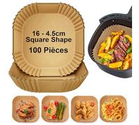 Shadowin Papel de horno para freidora de aire caliente, 2,1 - 4,2 L, 100 unidades de papel de horno redondo de 16 - 20,5 cm, antiadherente, desechable, freidora de aire, papel pergamino, forro