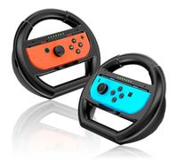 Shadowin Paquete de 2 volantes compatibles con Nintendo Switch y OLED Joy-Cons, ruedas de carreras Switch Joycon, accesorios de controlador Joycon para Mario Kart 8 Deluxe (Negro)