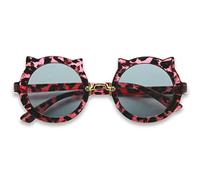 ShadyVEU Gafas de sol redondas para niñas de 2 a 7 años, diseño de leopardo de guepardo, rosa (Rosa/Rebel Fun.), Small