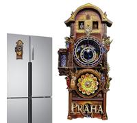 Shaersu Imanes de cocina para frigorífico, reloj astronómico de Praga, colección de turismo, imanes de viaje, decoración para cocina, hogar, oficina, recuerdo, fotografía, coleccionista, turistas
