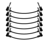 Shaevle Cable de conexión para guitarra con pedal de 15 cm, ángulo recto de 6,35 mm, silencioso, para pedales de efectos, color negro, 6 unidades