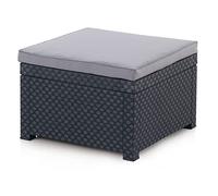 Shaf - Diva | Puff Exterior para Muebles de Jardin - Taburete Bajo de Jardin | Fabricado en España con Materiales Reciclados - Color Grafito