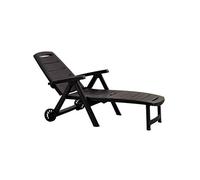 Shaf Jardin Antibes | Tumbona Plegable de Exterior con Ruedas en Color Wengué | Fabricado en España con Materiales Reciclados, 189 x 79 x 94 cm