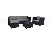 Shaf Sala Set Muebles Exterior , Jardín , Terraza , Alberca , Balcón | Color Grafito | Fabricado en España con Materiales Reciclados 4 Piezas