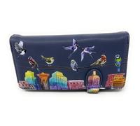 Shag Wear Birds on a Wire in the City - Cartera grande para mujeres y adolescentes, piel sintética vegana, color gris oscuro, 7 pulgadas, Gris oscuro, L, Moderno