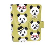 Shag Wear Cartera plegable pequeña de piel sintética vegana para mujer, colorida, delgada, moderna, con 4 ranuras para tarjetas de crédito, 1 bolsillo con cremallera para monedas y ventana
