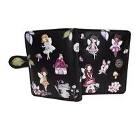 Shag Wear Fairy Garden - Cartera pequeña para adolescentes y mujeres, diseño de fantasía de bosque encantado, de cuero vegano, plegable, con ranuras para tarjetas y bolsillo para monedas, color negro