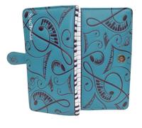 Shag Wear Play That Funky Music - Cartera grande de piano para mujeres y adolescentes, piel sintética vegana, color verde azulado, 7 pulgadas, verde azulado, L, Moderno