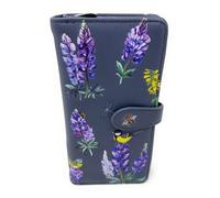 Shag Wear Summer Lupines and Nature Scene - Cartera para mujeres y adolescentes, piel sintética vegana, color gris, 7 pulgadas, Gris oscuro, L, Moderno