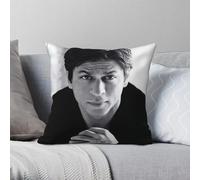 Shah Rukh Khan - Funda de almohada cuadrada de poliéster y lino, terciopelo, con cremallera, decorativa, para sofá, sillón, 45,7 cm