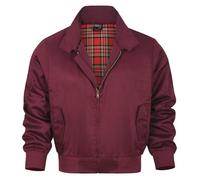 Shah Traders Harrington - Chaqueta Harrington Army And Workwear para hombre, chaqueta de forro de cuadros rojo de interior - XS-4XL, granate, L