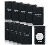 SHAIDOJIO 10 Mini Cuadernos Impermeable, A7 50 Hojas Bloc de Notas de Bolsillo-13 * 7.7cm, Cuaderno para Todo Tipo de Clima, Cuaderno con Espiral Superior de Registro de Actividades Al Aire Libre