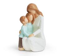 SHAIDOJIO Figuras de Madre e Hijos, Esculpidas a Mano, Estatuas de Madre, Hijo e Hija, Adornos de Resina para Decoración del Hogar, Figuras de Mamá y Dos Hijos, Regalos para el Día de la Madre