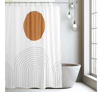 Shaina Sun and Arches - Cortina de Ducha Bohemia de 72 x 72 Pulgadas, diseño Abstracto y Minimalista, Tela Impermeable, Obra de Arte Azteca del suroeste para Cualquier decoración de baño Bohemia,