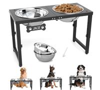 SHAINFUN Cuencos elevados para perros grandes, 3 alturas ajustables, soporte alto elevado para comida y agua con dos cuencos de 101 onzas