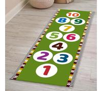SHAIRMB Alfombra CláSica De Rayuela, Tapete para Aula con El Juego De Rayuela del 1 Al 10, Alfombras De ArcoíRis para Sala De Estar, Suave Y con Respaldo De Goma Que Reduce,10,70 * 200cm