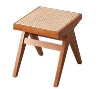 SHAIRMB Banco De RatáN, Banco De Comedor De Madera, Taburete para Cambiar Zapatos, DiseñO Minimalista, ConstruccióN SóLida para Entrada, Pasillo, Dormitorio Y Apartamento,01,40x45x45cm