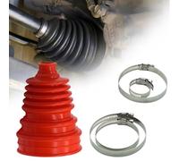 SHAIRMB Kit Universal De Fuelle Dividido, Herramienta para Fuelle De Eje De TransmisióN, con 4 Abrazaderas De Acero Inoxidable, Juego De Fuelles para Eje De TransmisióN,Rojo