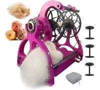 SHAIRMB Rueca EléCtrica, Rueca para Hilar Lana Y Otras Fibras - Velocidad Ajustable, Velocidad MáXima: 800 RPM, FuncióN De Giro hacia Adelante Y hacia AtráS,06