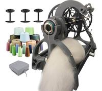 SHAIRMB Rueca EléCtrica, Rueca para Hilar Lana Y Otras Fibras - Velocidad Ajustable, Velocidad MáXima: 800 RPM, FuncióN De Giro hacia Adelante Y hacia AtráS,01