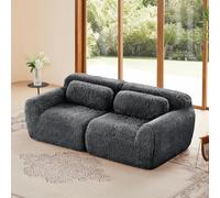 SHAIRMB Sofá Modular Seccional Sin Estructura RíGida, CóModo Sofá Tipo Nube, SofáS En Forma De U Que No Requieren Montaje, SofáS De Suelo Antideslizantes, para La Sala De Estar,Gris,2 Seat