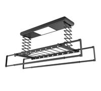 SHAIRMB Tendedero De Techo, Percha De Techo para El Hogar, Tendedero EléCtrico con Control Remoto, Perchero De Techo De Aluminio para Colgar Ropa,Negro