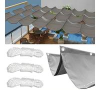 SHAIRMB Toldo RetráCtil Ondulado, Vela De Sombra Rectangular Impermeable, Toldo Protector Solar, 95% De ProteccióN UV con Cuerda, para Exteriores, JardíN, Patio, Fiesta, Arena,01,3x5m(BxL)