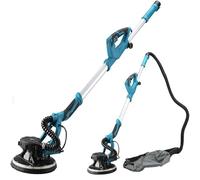 ShaiVrissian 1800w Lijadora Eléctrica Profesional,Pulidora Pared Portátil,Barra Luz LED,1000-2100 RPM,5 Velocidades Regulables,Manguera Antipolvo,Bolsa Polvo,para Techos Y Paredes C