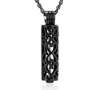shajwo Collar de urna cilíndrica para cenizas para mujeres y hombres, joyería de cremación, recuerdo conmemorativo de cenizas de mascotas humanas, Metal, Acero inoxidable