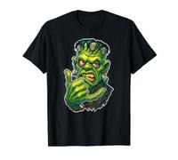 Shaka de Zom e Dibujos Animados geniales del Monstruo de Frankenstein Camiseta gráfica económica, Hombre, Negro, M