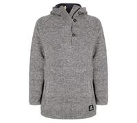 Shakaloha - Sudadera unisex anorak de punto gris con forro polar y cremallera con botones - M Hallberg - Chaqueta cálida deportiva para hombre y mujer - Producto de Nepal - Chaqueta costera. gris S