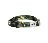 Shaka's Salty Paws Collar de perro para niño y niña pequeño, mediano y grande (collar de perro pequeño ajustable de 10 a 16 pulgadas para perros de hasta 25 libras, collar de perro de camuflaje verde)
