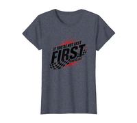 Shake and Bake First Last Racing Fan - Cita Motivacional Camiseta, Mujer, Azul Jaspeado, XXL