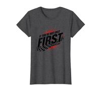 Shake and Bake First Last Racing Fan - Cita Motivacional Camiseta, Mujer, Jaspeado Oscuro, XS