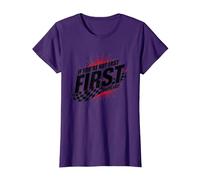 Shake and Bake First Last Racing Fan - Cita Motivacional Camiseta, Mujer, Morado, M