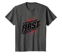 Shake and Bake First Last Racing Fan - Cita Motivacional Camiseta, Niños, Asfalto, 12 años