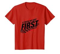 Shake and Bake First Last Racing Fan - Cita Motivacional Camiseta, Niños, Rojo, 2 años
