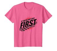 Shake and Bake First Last Racing Fan - Cita Motivacional Camiseta, Niños, Rosa Jaspeado, 2 años