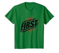 Shake and Bake First Last Racing Fan - Cita Motivacional Camiseta, Niños, Verde Kelly, 2 años