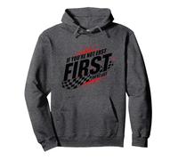 Shake and Bake First Last Racing Fan - Cita Motivacional Sudadera con Capucha, Unisex para Adultos, Jaspeado Oscuro, S