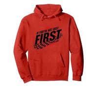 Shake and Bake First Last Racing Fan - Cita Motivacional Sudadera con Capucha, Unisex para Adultos, Rojo, M
